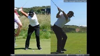 Jon Rahm golf swing  Long Iron faceon amp downtheline July 2017 [upl. by Diann185]