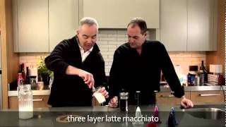 aerolatte  milk frother makes three layer caffè latte macchiato [upl. by Kcirdnekel]