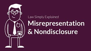 Misrepresentation and Nondisclosure  Contracts  Defenses amp Excuses [upl. by Fabiolas]