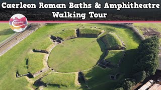 CAERLEON ROMAN BATHS amp AMPHITHEATRE WALES  Walking Tour  Pinned on Places [upl. by Einal426]