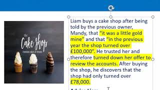 How to apply misrepresentation Liam cupcake scenario [upl. by Janeen]