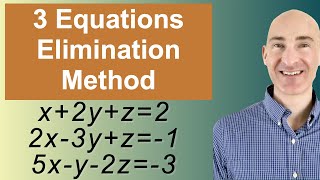 Solving Systems of 3 Equations Elimination [upl. by Margit]