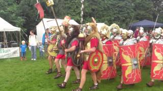 Roman Reenactment at the Amphitheatre in Caerleon Marching In [upl. by Fan]