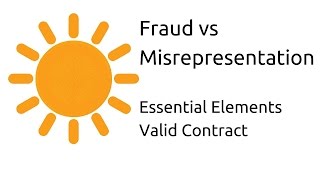 Fraud vs Misrepresentation  Other Essential Elements of a Valid Contract  CA CPT  CS amp CMA [upl. by Fortuna107]